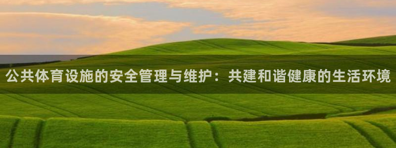 意昂4科技：公共体育设施的安全管理与维护：共建和谐健康的生活